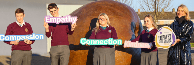 Louise Cantillon and students from Thomond College at the launch of the Narrative 4 Empathy School Award