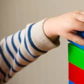 Children were introduced to a new sorting game using blocks, where half were taught to sort the blocks by shape and half by colour.
