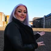 Former DJ Lorna D, looking at the construction site at the former Docs, and later Trinity Rooms nightclubs | PICTURES: Brendan Gleeson