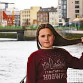 Before: Freya Griffin shows off her long brown hair, ahead of this Tuesday, when she had it chopped off for charity, below | MAIN PICTURE: Brendan Gleeson