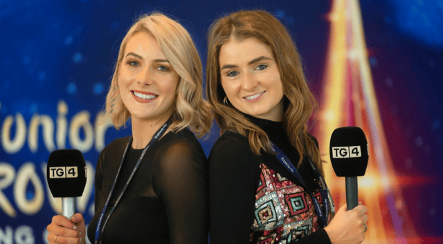 Louise with Niamh Ní Chróinín at the Junior Eurovision