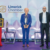 Dee Ryan, Mary Fitzgerald and  Donnacha Hurley at the Limerick Chamber regional business awards in November