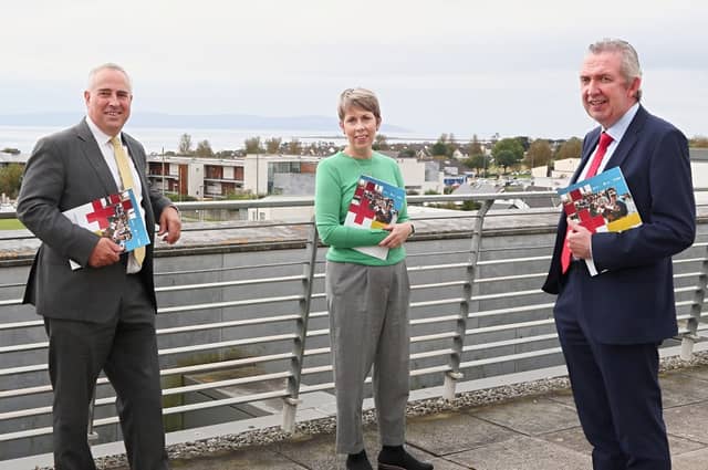 The three CUA Presidents, Paul Hannigan (LYIT), Dr Orla Flynn (GMIT) and Dr Brendan McCormack (IT Sligo) Photo: Mike Shaughnessy
