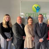The award-nominated staff of Optimize Recruitment: Sarah Lawlor, Paul O’Carroll, Sarah Dowd, Eoin Carey, Gemma Butler, Ciara Lawlor and Lee Doheny