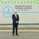 Stephen Keogh of Shannon Chamber with RocDoc Chief Executive, David Rock, at the RocDoc testing centre in Shannon | PICTURE: Diarmuid Greene