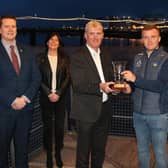 John Kiely, Limerick hurling manager and player, Peter Casey with sponsors, Darren Harding, Clayton Hotel; Mary O'Riordan, Southern; Donn O'Sullivan, editor, Limerick Leader | PICTURE: Adrian Butler