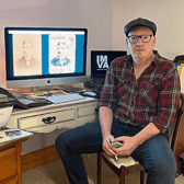 Artist Daithi Magner pictured in his studio