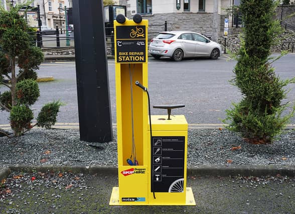 Bicycle repair stand is located in Cahir Castle Car Park - bicycle parking bays will be added soon