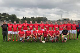The Louth team ahead of throw in Clones. (Photo: Louth Gaelic Masters Facebook)