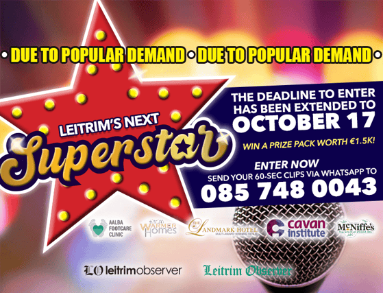 Deadline extended to enter Leitrim's Next Superstar talent search