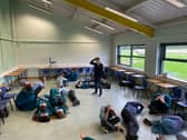 George McMahon delivering a workshop to TY students at Castletroy College