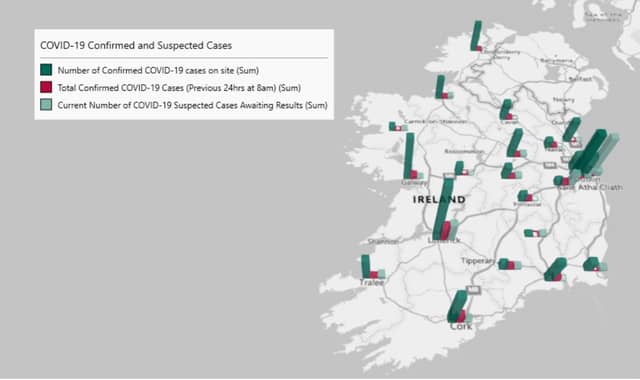 Covid numbers at the country's acute hospitals including Letterkenny and Sligo