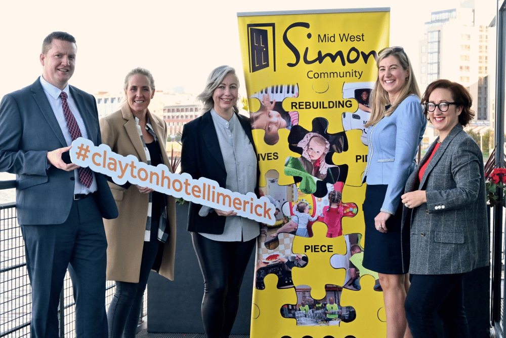 Darren Harding, GM, Clayton Hotel, Joy Neville, Elite IRFU international referee, Lisa Moloney, ThinkHackers, Maura McMahon, Relationship Manager at Mid West Simon and Fiona Hayes, ThinkHackers