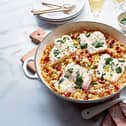 Baked rice with hake