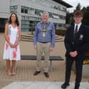 Rachel Bradley, Councillor Stephanie Quigley, the Mayor of Causeway Coast and Glens Borough Council Councillor Richard Holmes and Fergus Bryce pictured at Cloonavin.