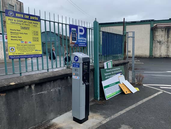 The newly-installed pay and display machine at the Cleeves site