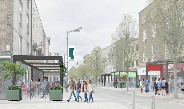A impression as to how a pergola will look at Thomas Street
