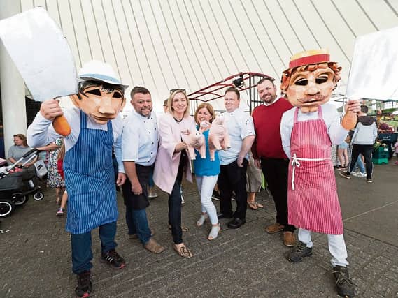 Chef Tom Flavin, Cllr Olivia O'Sullivan, eatinlimerick; Eithne Gavigan, LIT; Keith Piggot, No1 Pery Square and David Fitzgerald of Limerick Milk Market at the launch | PICTURE: Eamon Ward