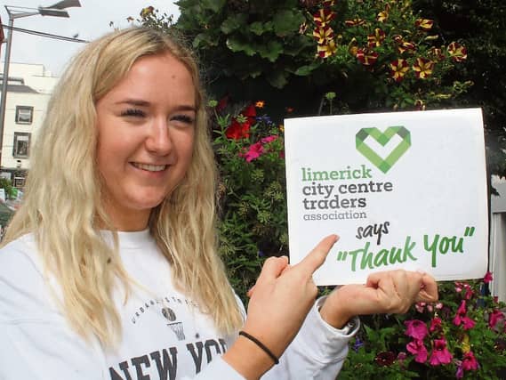 Thank you Limerick! The message is clear from Norma Silke, who joined other city centre traders (pictured below) for the launch of the initiative