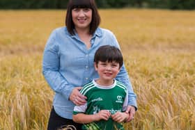 Therese Bowe, with son Senan, gained one of the top marks in the country in the Accounting Technicians Ireland (ATI) Diploma exams