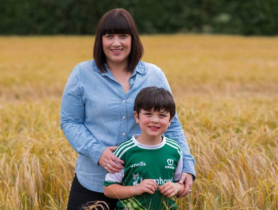 Therese Bowe, with son Senan, gained one of the top marks in the country in the Accounting Technicians Ireland (ATI) Diploma exams