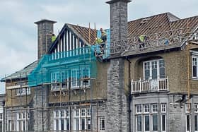 Work taking place on the roof of the Shannon Rowing Club