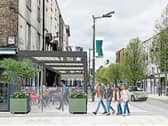 A impression as to how a pergola will look at Thomas Street