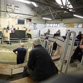 Monday will see scenes similar to this one in Kilmallock Mart last July when social distancing was strictly observed at ringsides  | Picture: James Treacy