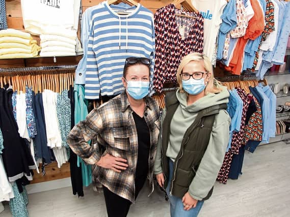 Sharon Conway and Holly Cussen, getting ready to open at Glitzi Bitz in Cruises Street | PICTURE: Brendan Gleeson