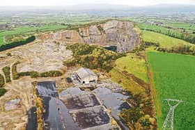 An aerial photograph of Ballyneety quarry which have been supplied to the Leader by Limerick Against Pollution 