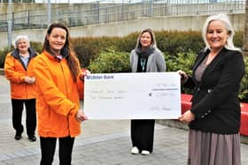 Members of Limerick Suicide Watch receiving their share of the proceeds from the UL Hospitals Group 2019 Christmas Fair & Raffle