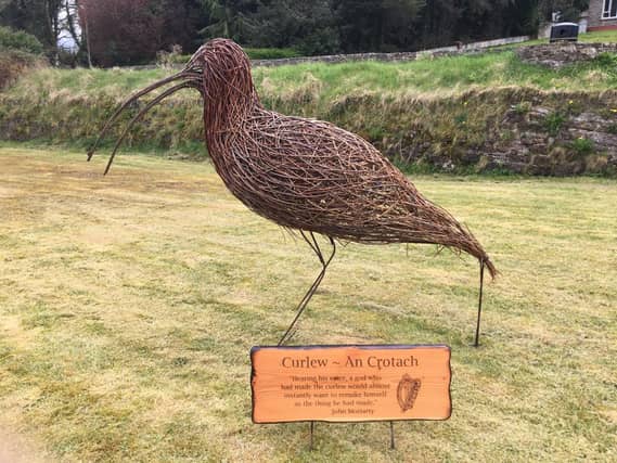 A beautiful willow Curlew sculpture, commissioned by the NPWS, from West of Ireland willow sculptor Brendan Farren has been erected on the outskirts of Drumshanbo