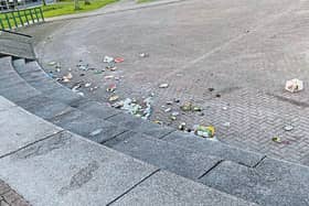 There was a noticeable presence of litter in parks across Limerick, like here in Arthur's Quay, over the weekend | PICTURE: JACK MCGRATH