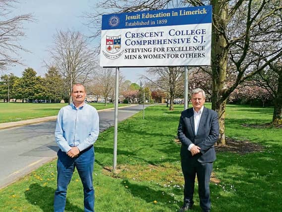 Kieran O'Donnell with Crescent College Comprehensive principal Diarmuid Mullins