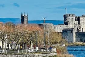 The wind turbine is visible from Limerick's King John's Castle