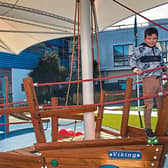 Ahoy, matey! Joey Griffin enjoys the Viking ship in the new playground in the Children’s Ark in University Hospital Limerick