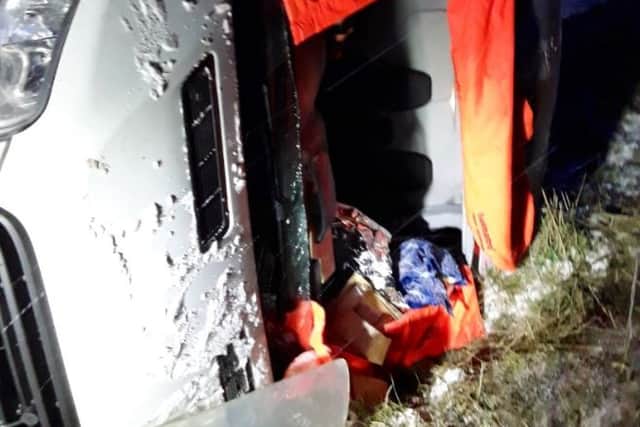 Images from the scene from Wicklow Fire Service show the windscreen of the vehicle was removed. 
