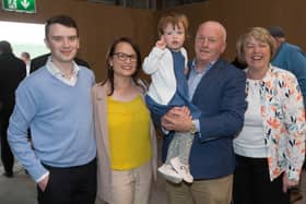 Cllr Tom Mulhall with family at the Laois local election county centre in Portlaoise with family. Picture: Alf Harvey