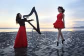 Harpist Seana Davey and Irish dancer Ruth Charles pictured ahead of the first TradFest@Home concerts which will stream over four nights from January 28