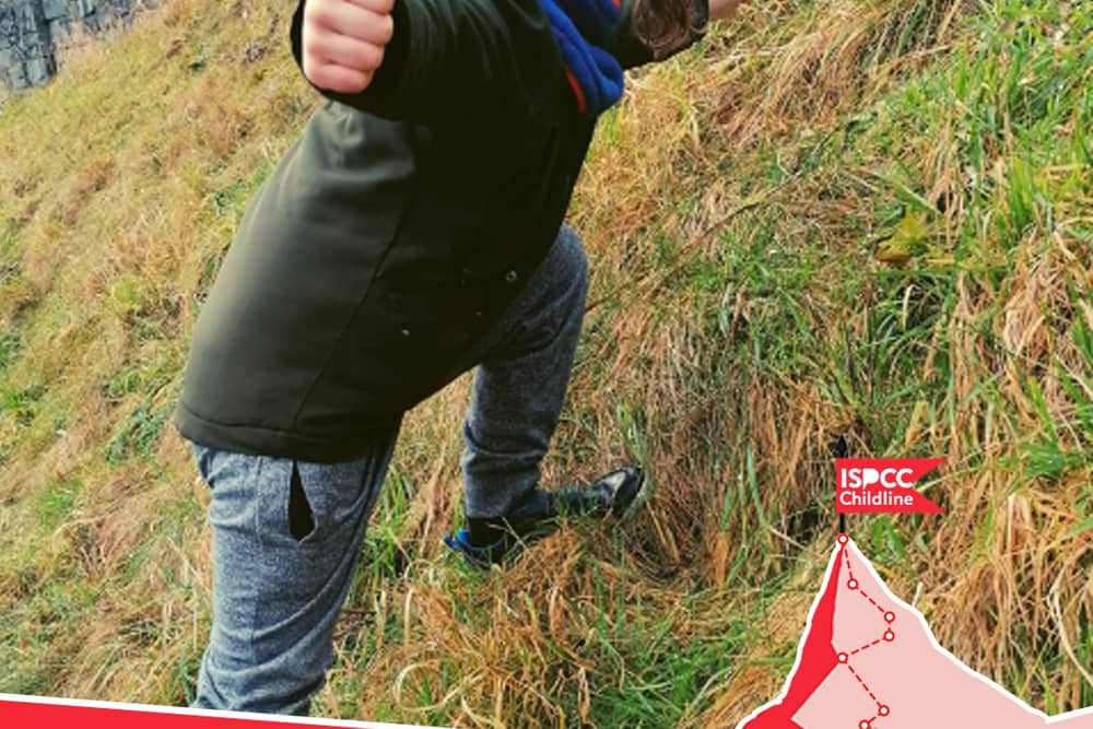 Young Evan Grant joined Childline in calling on everyone to get climbing