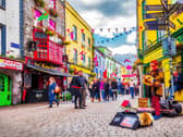 Tourists around Galway city