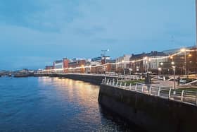 The lights on Limerick's quayside