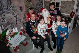 The Mayor of Derry City and Strabane District Council, Brian Tierney pictured with his wife Cheryl and children Cian, Shane, Mary-Kate and Ben at the launch of the event. Photo by Jim McCafferty