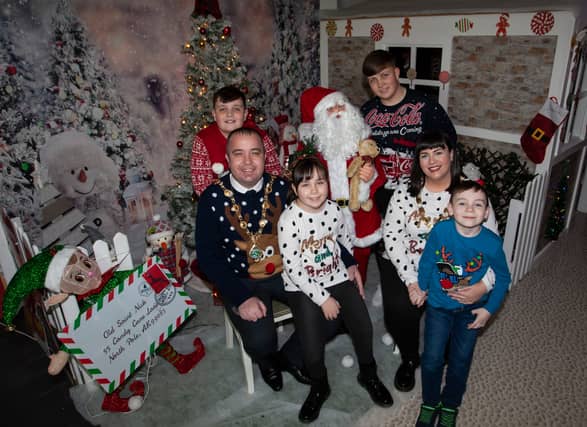 The Mayor of Derry City and Strabane District Council, Brian Tierney pictured with his wife Cheryl and children Cian, Shane, Mary-Kate and Ben at the launch of the event. Photo by Jim McCafferty