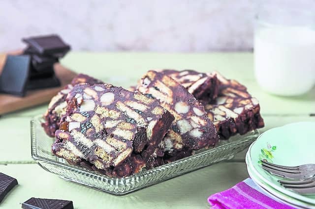 Delicious and simple to make chocolate biscuit cake