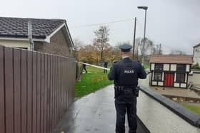 Police evacuating homes in the Slievemore area.
