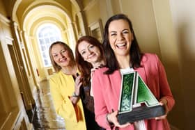 Pictured at the launch of the STAR Awards are Tara Farrell, Chairperson of Aontas, Niamh O’Reilly, CEO of AONTAS and Hilary Rose, star of hit TV show ‘The Young Offenders’