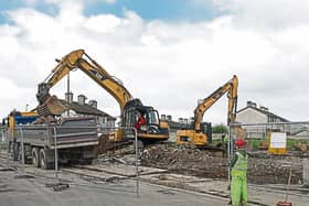 Demolition work taking place in Cliona Park, Moyross as part of the Limerick Regeneration project