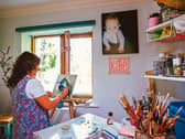 Artist Rachel McDermott at work