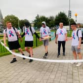 The walkers arrived in Derry yesterday.